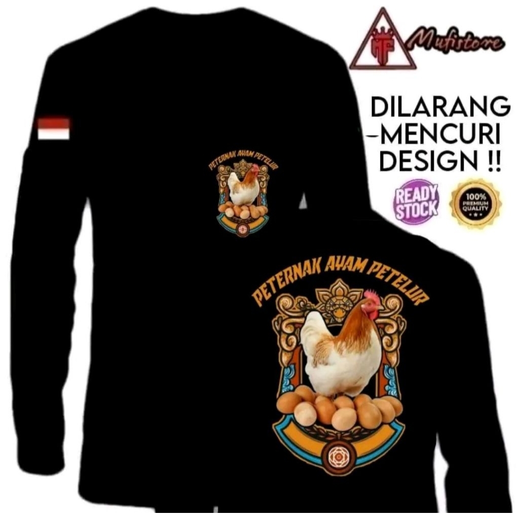 Kaos Lengan Panjang Peternak Ayam Petelur