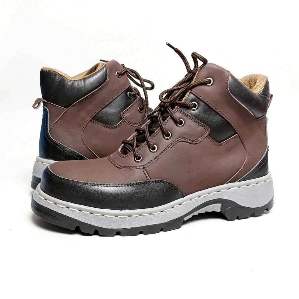 Sepatu Safety Boots Pria Kulit Asli Shoes Cowok BSA.04 Sepatu Gunung Size 39-43 - TokoShoesBandung