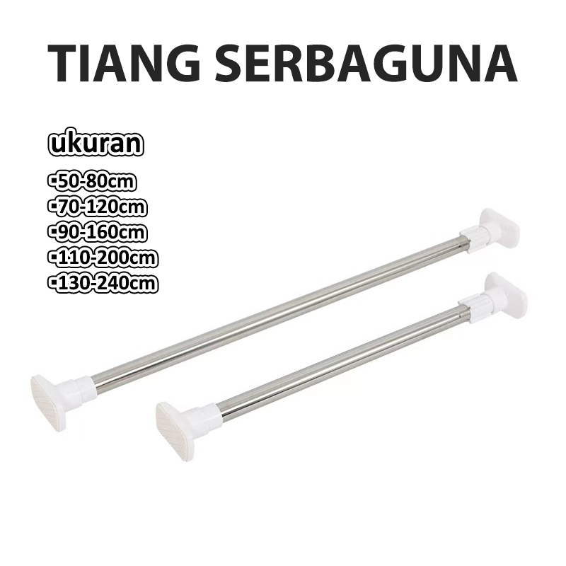 SUS304 TIANG PIPA KAMAR MANDI 50-240cm/TIANG TONGKAT KOLONG DAPUR/TIANG SERBAGUNA/TIANG HORDENG GORD