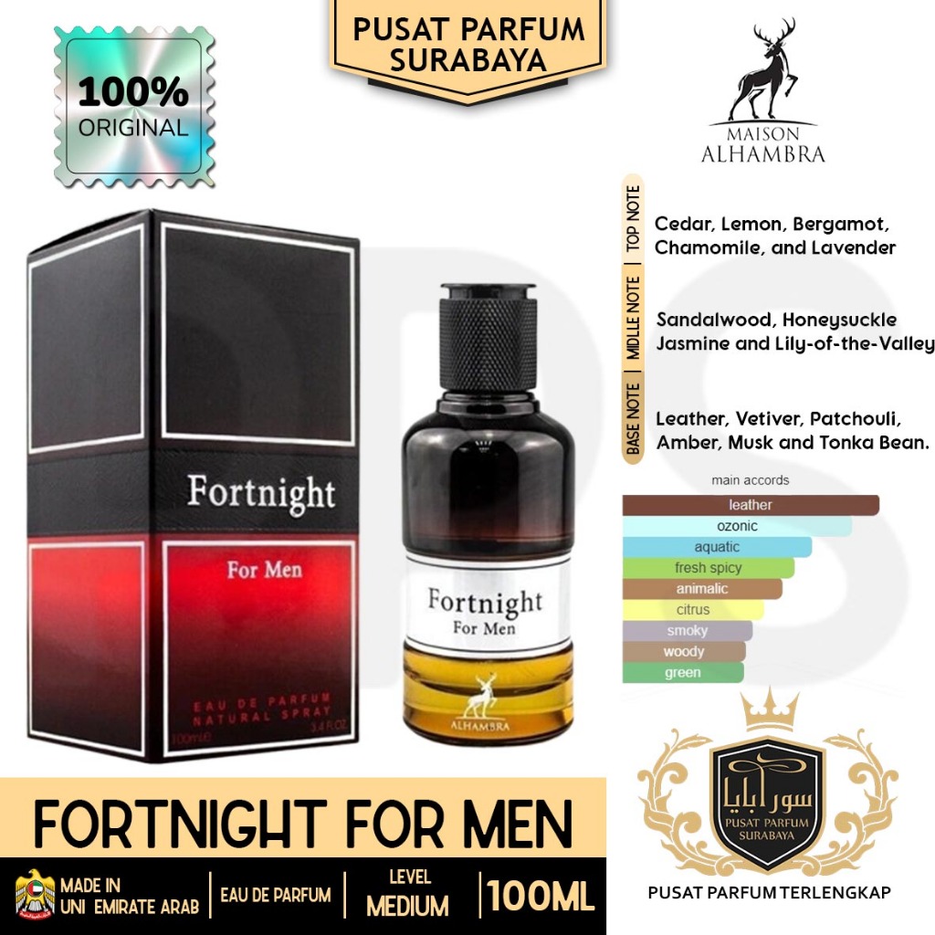 Fortnight For Men Maison Alhambra Premium Parfum Pria/Wanita/Unisex  Original Made in Dubai 100ml