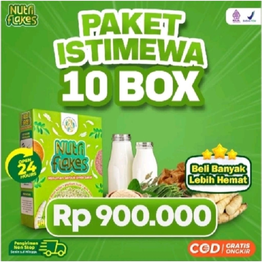 

Paket 10 Box Nutriflakes Sereal Umbi Garut Ampuh Mengatasi Permasalahan Asam Lambung Maggh Gerd