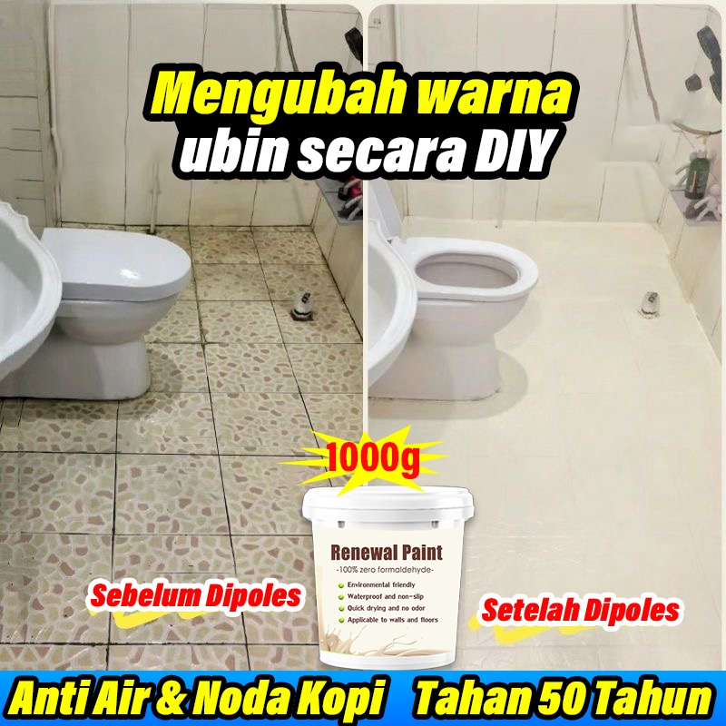Harga Pabrik Tahan Genangan Khusus Kamar Mandi*Cat Keramik Renew Renovasi lantai tanpa demo Cat kama