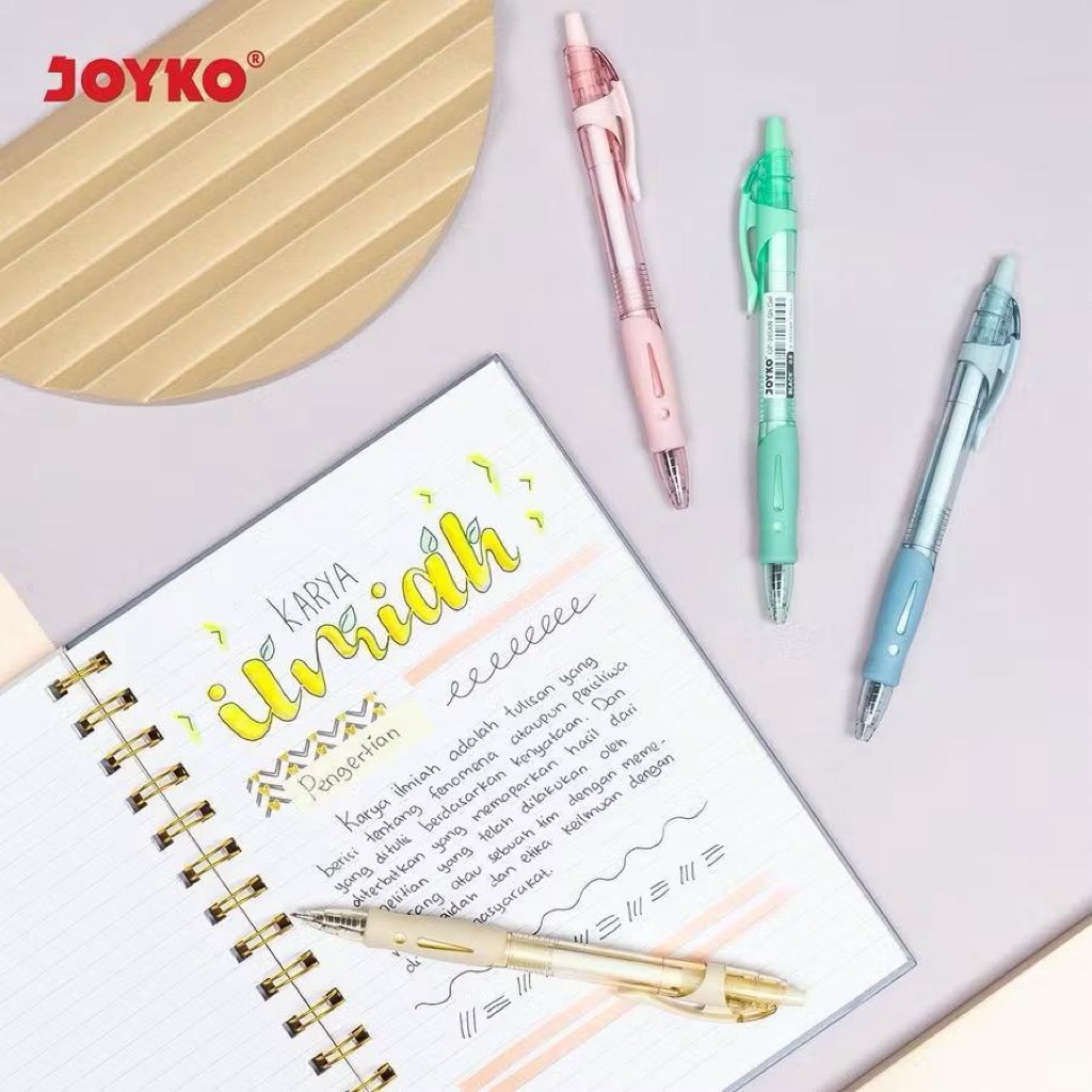 

Gel Pen / Pulpen Pena Joyko GP-265AN Pastel Gel 0.5 Black Ink 0.5 mm (1 Buah Pulpen)