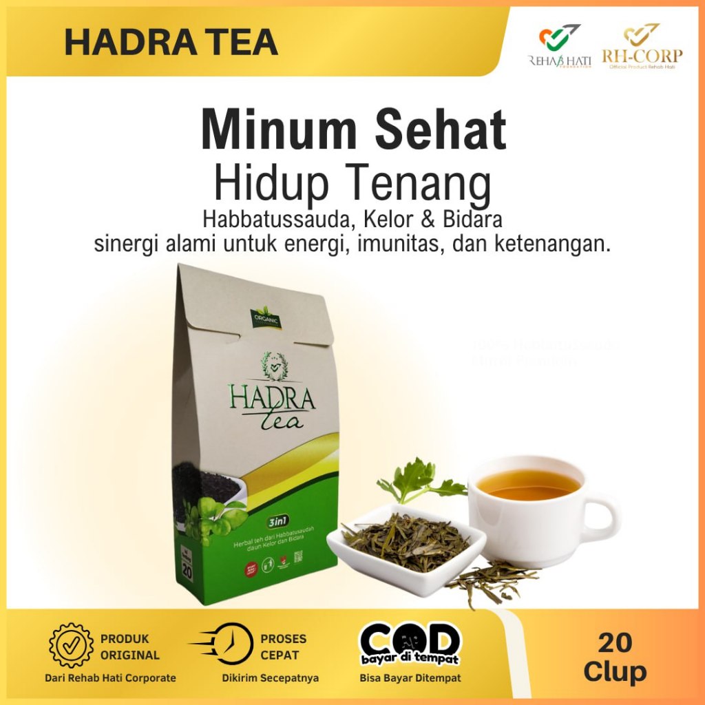 

Rehab Hati Herbal Teh Bidara Rehab Original isi 20 Kantong Teh Celup / Hadra tea / teh habbatussauda / teh daun kelor
