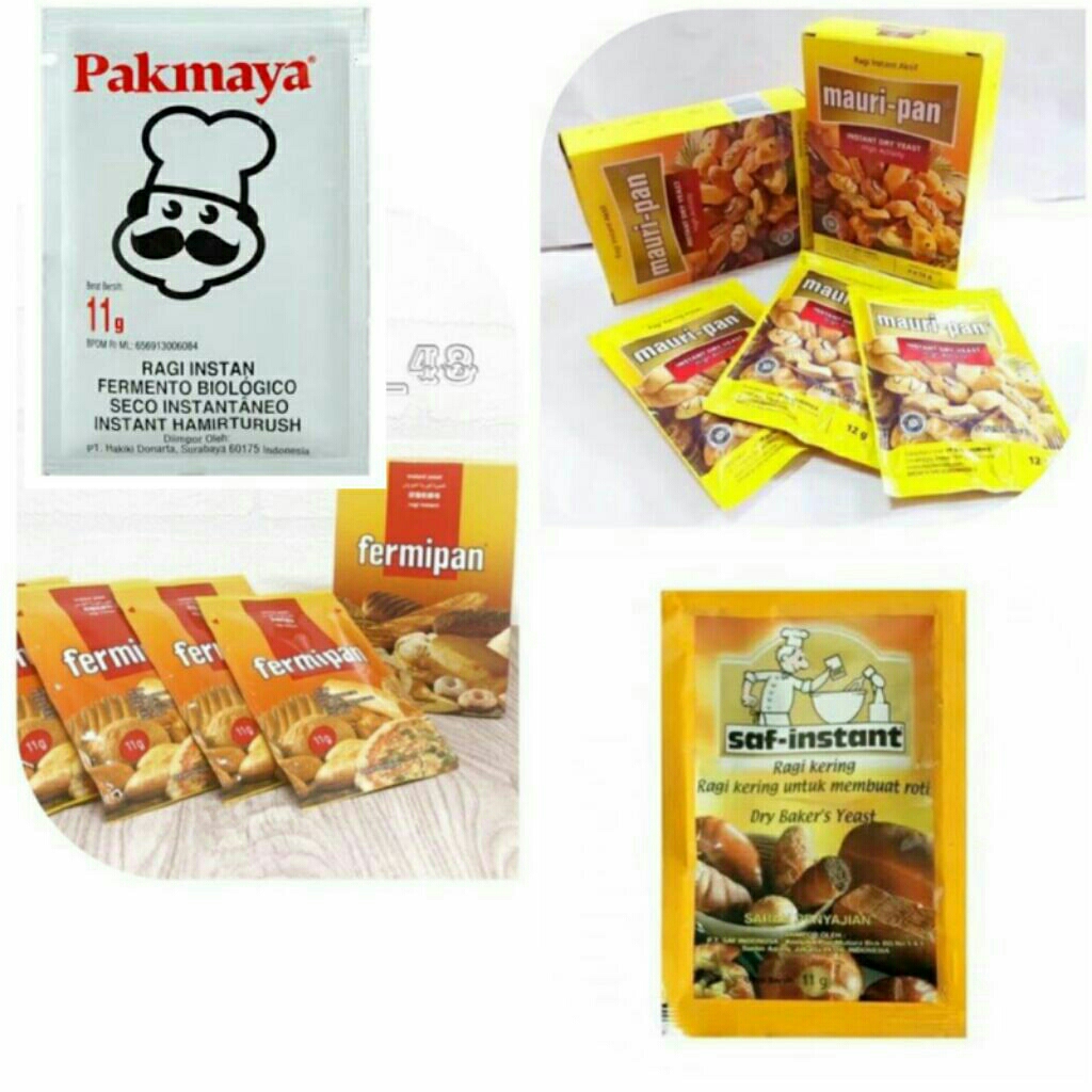 

RAGI SACHET 11-12GR (FERMIPAN/ SAF INSTANT/ MAURIPAN/ PAKMAYA) INSTANT DRY YEAST
