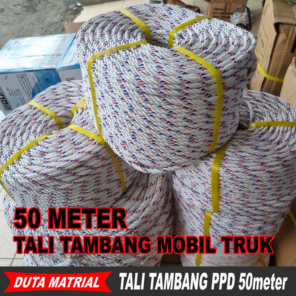 TALI TAMBANG PPD 6MM (50 METER) / TAMBANG TRUK / TAMBANG LOSBAK / TALI PROYEK / TAMBANG KAPAL / TALI