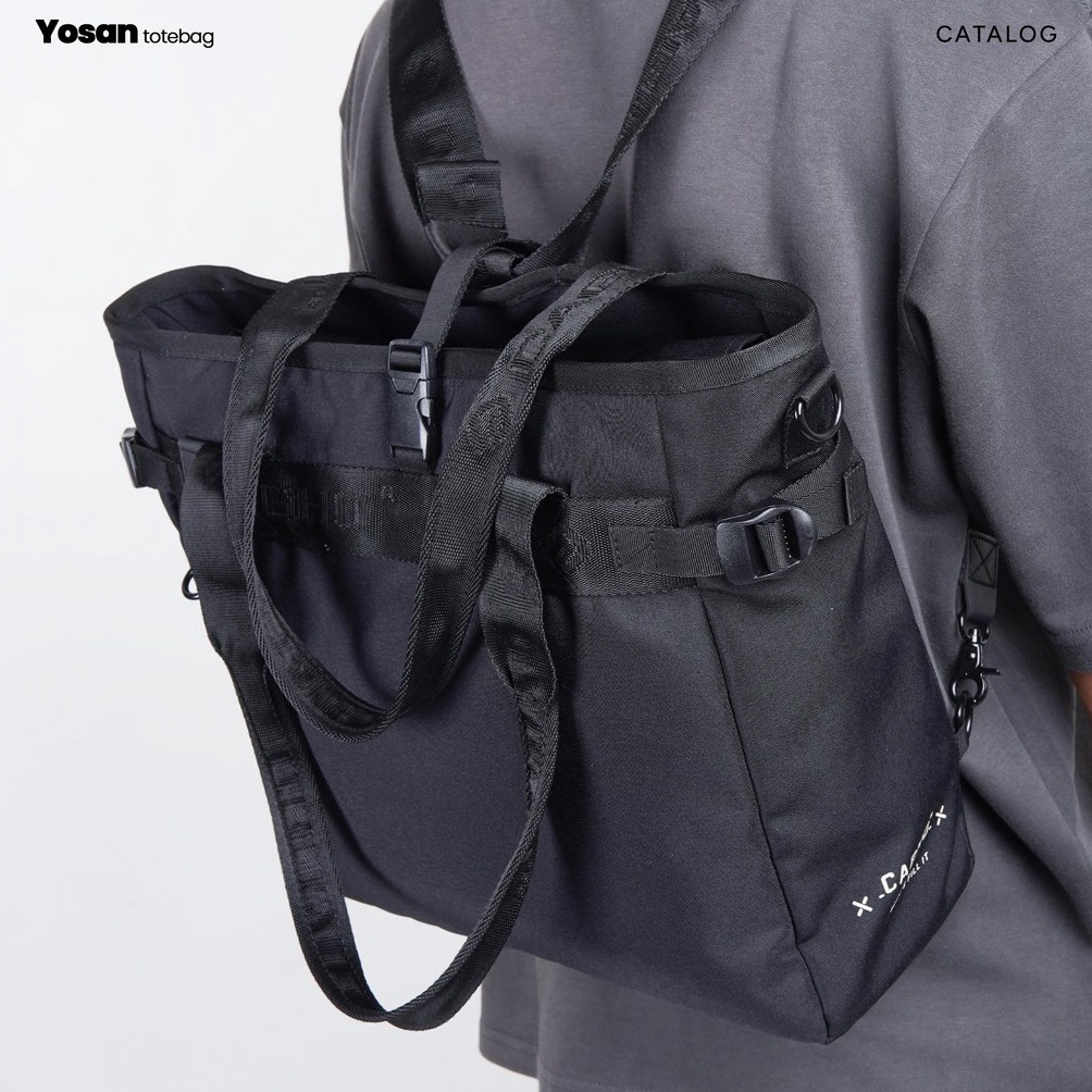 Promo besar CAGHO I Yosan Totebag Black I Slingbag Pria l Ransel Backpack I Totebag Anti Air I Tas S
