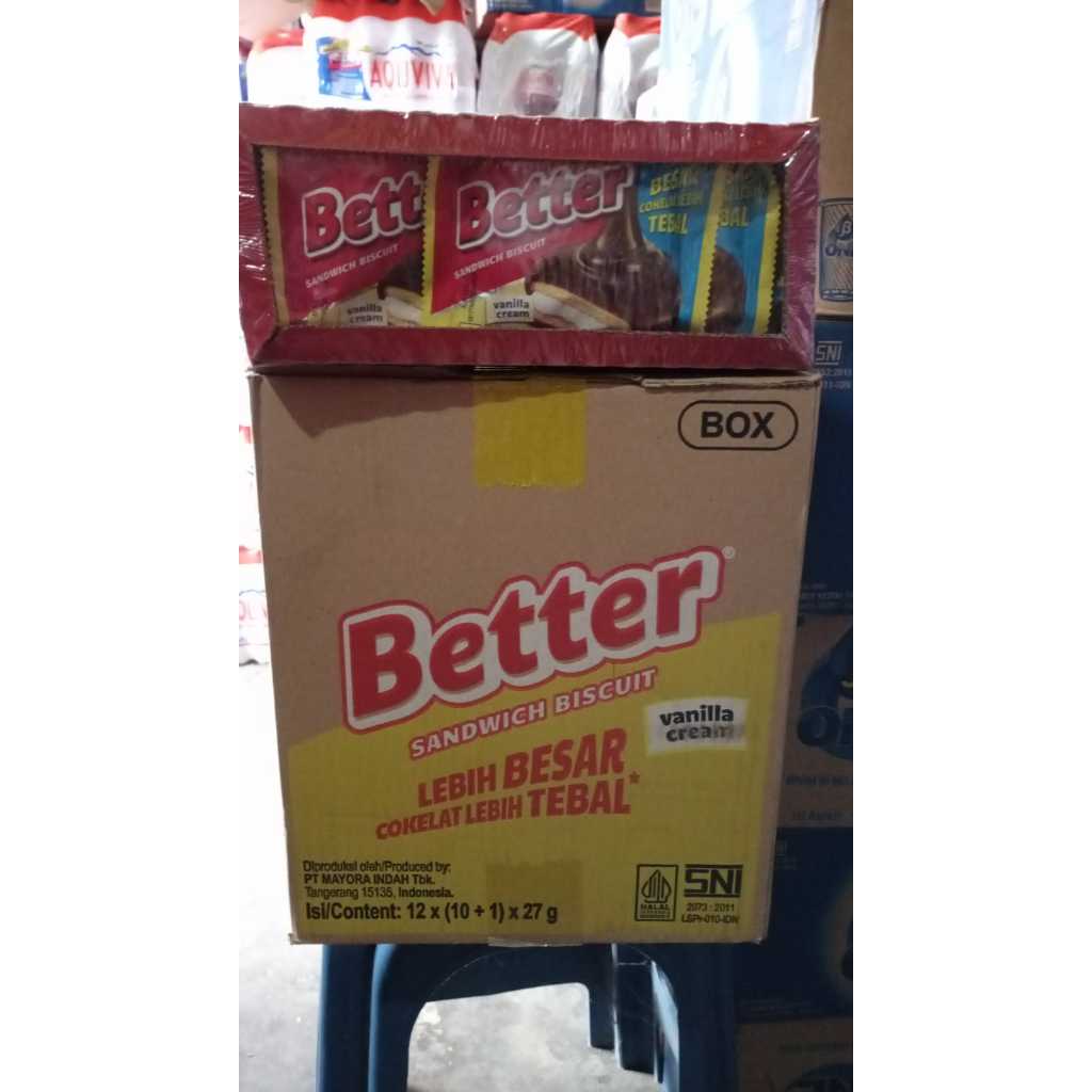 

Better Biskuit Sandwich Roma Chocolate Vanilla Cream isi 10pcs x 27g