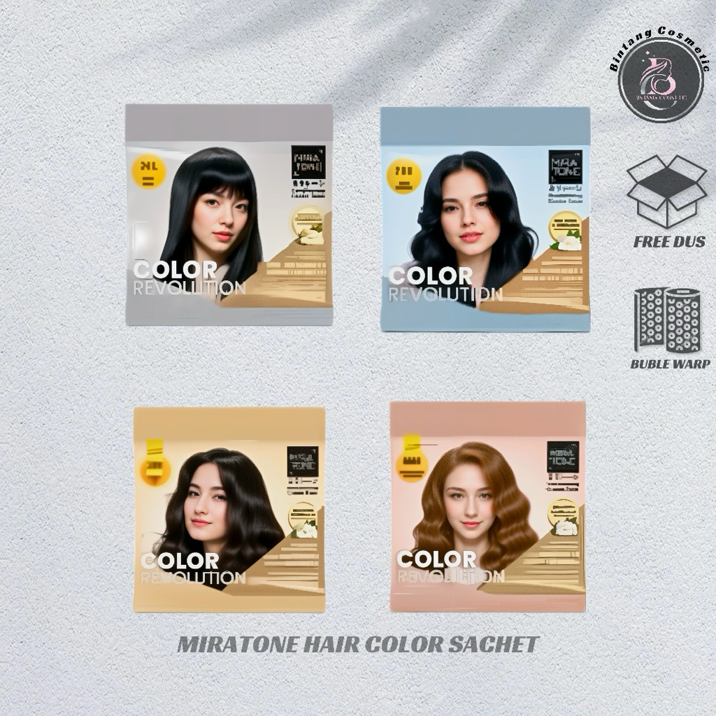 Miratone Color Revolution Hair Color Sachet , Pewarna Rambut Miratone Sachet