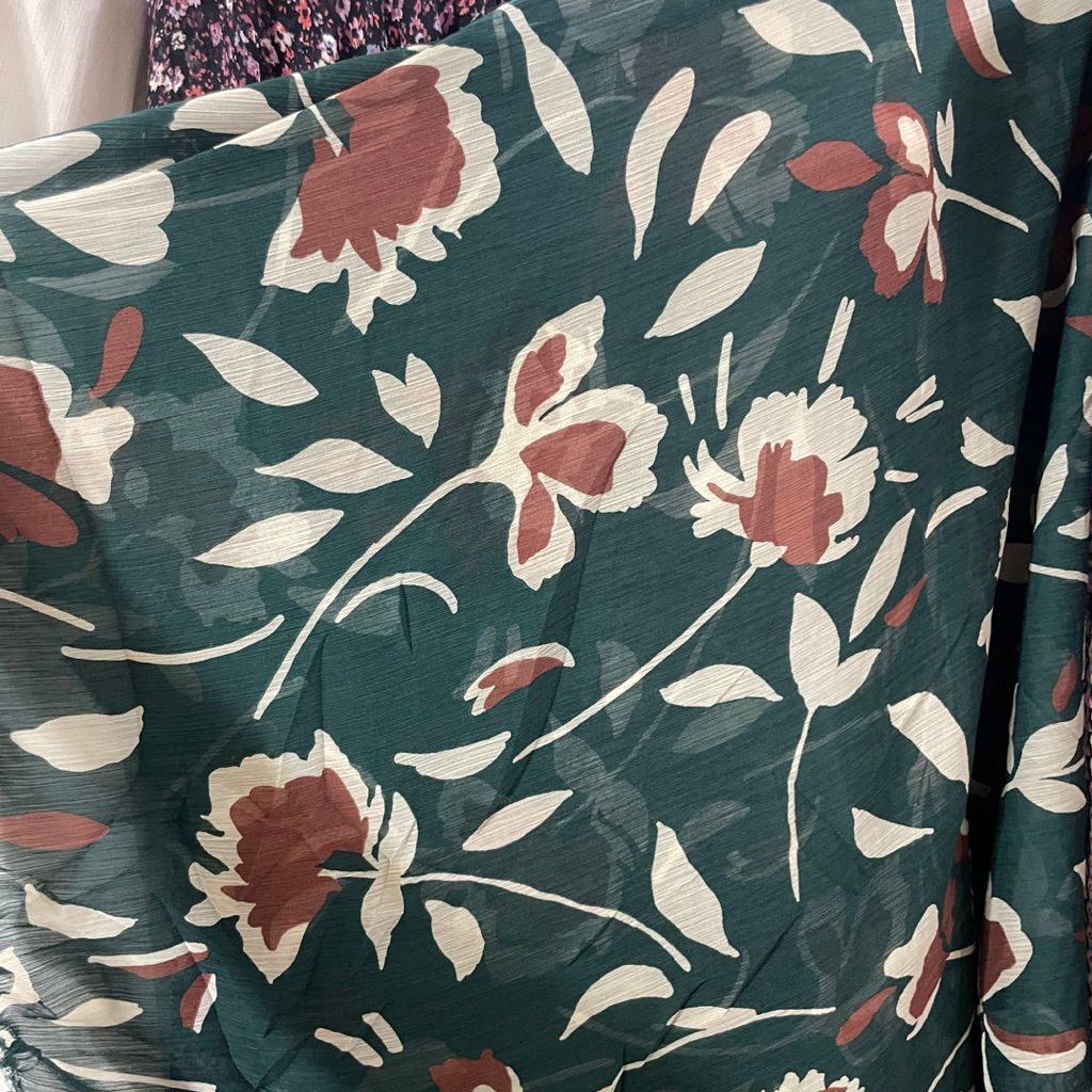 kain sifon ceruty premium motif lebar 150 cm bahan kain gamis kerudung hijab baju outer dll