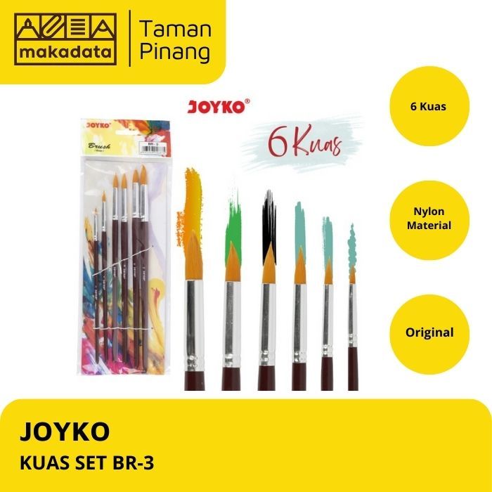 

JOYKO KUAS SET BR-3 / KUAS MELUKIS ROUND / ROUND BRUSH SET (1 PCS)