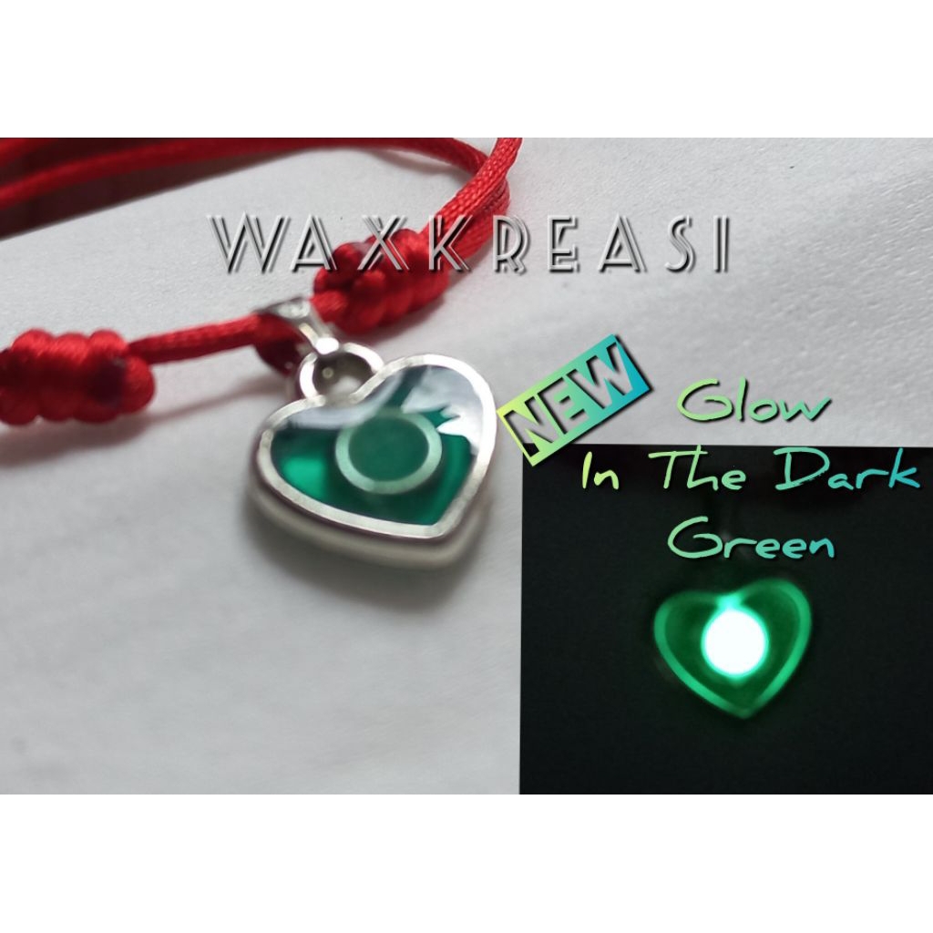 Gelang Wanita Liontin Love Glow in the dark Bercahaya