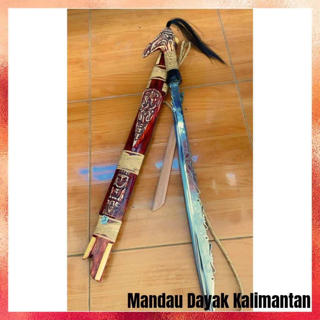 MANDAU DAYAK KALIMANTAN BAJA PUTIH ANTI KARAT