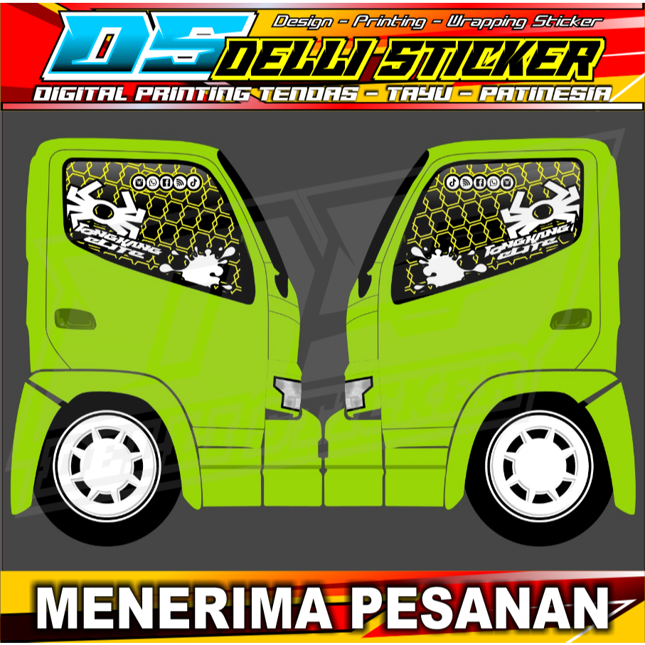 Stiker Jaring - Jaring Kaca Samping Truk Dutro - Spyderbild -  Kanan Kiri Bisa Custom Warna - Satu S