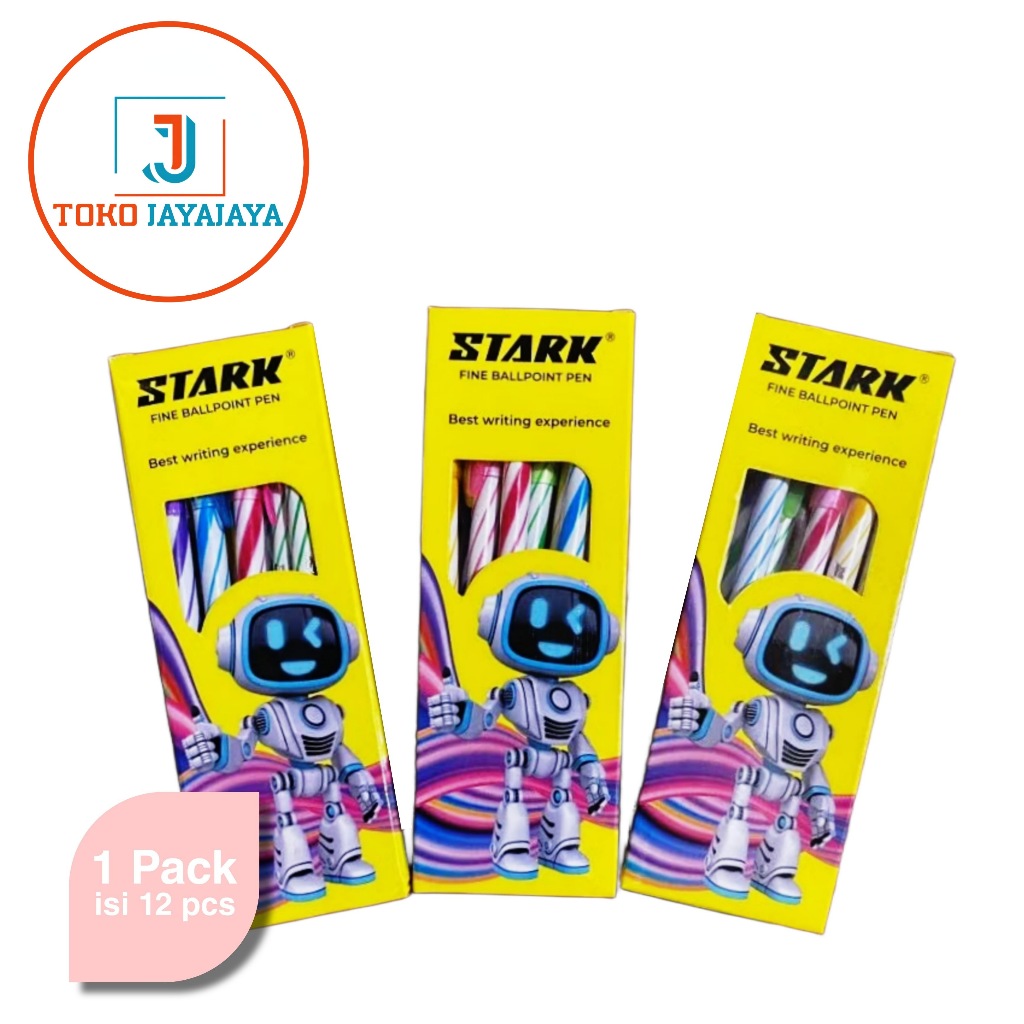

(12pc) PULPEN ULIR / PEN LILIN STARK 1 PAK / BOLPOIN HITAM MURAH