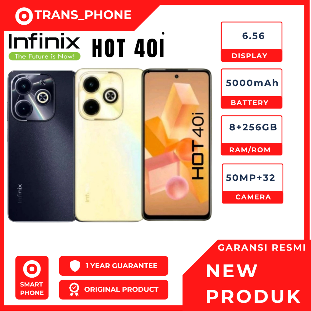 Infinix Hot 40i RAM 8/256GB GARANSI RESMI INFINIX