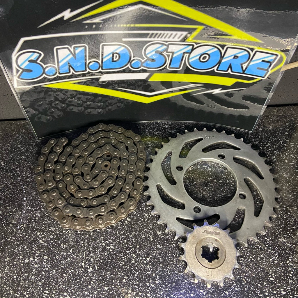 HARGA SATU SET GEAR GIR DEPAN BELAKANG + RANTAI MOTOR YAMAHA JUPITER Z1/JUPITER Z ROBOT (SECOND COPO