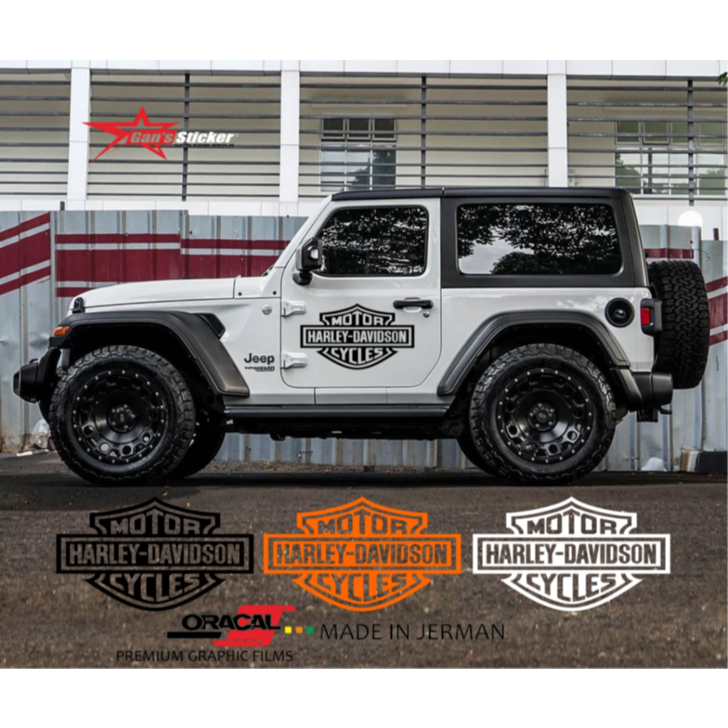 Sticker Harley Davidson Sticker Pintu Mobil Jeep Wrangler Rubicon