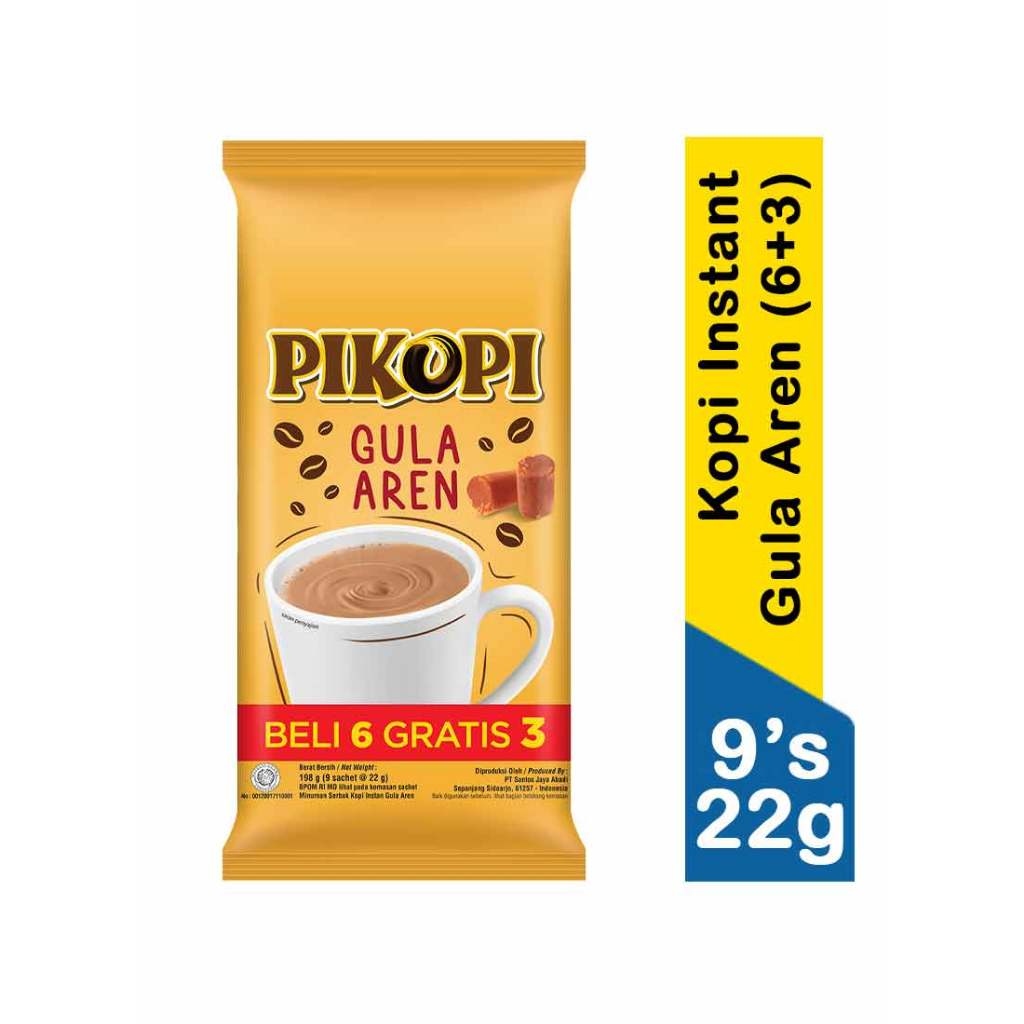 

pikopi kopi instant (6+3) gula aren 9x22g