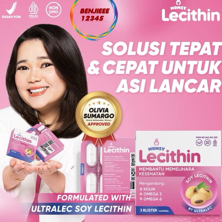MOMSY LECITHIN ultralec soy lecithin premium 12 BPOM HALAL MUI momsy Momsy Lecithin lecithin capsule