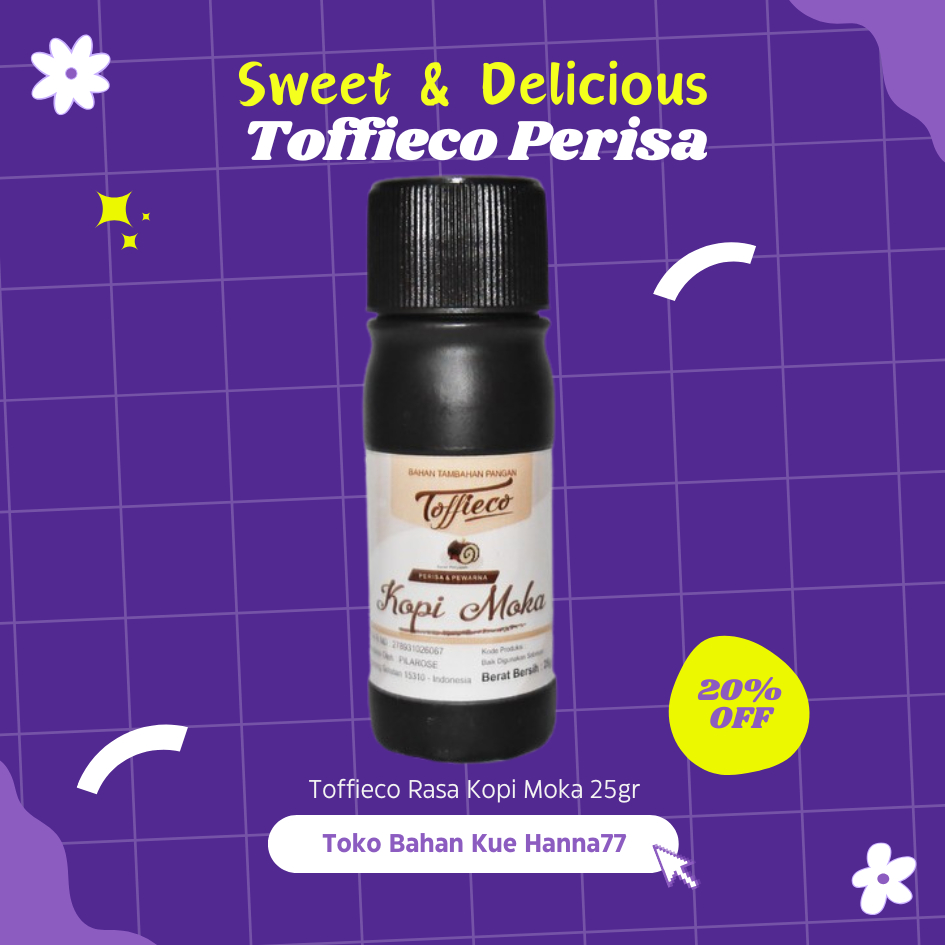 

Toko Bahan Kue Hanna77 - Toffieco Perisa Kopi Moka 25ml - Essence Rasa Kopi Moka untuk Kue Minuman
