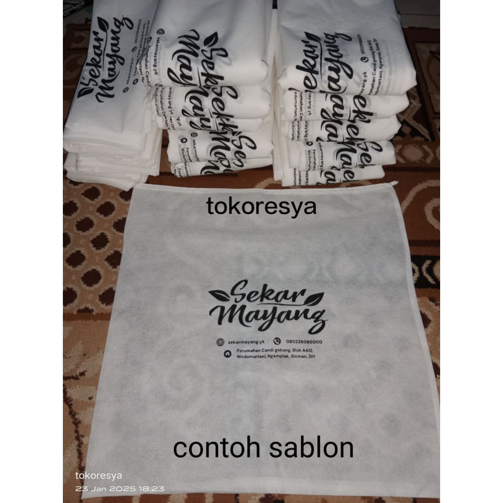 cetak sablon/tambahan biaya cetak sablon dustbag