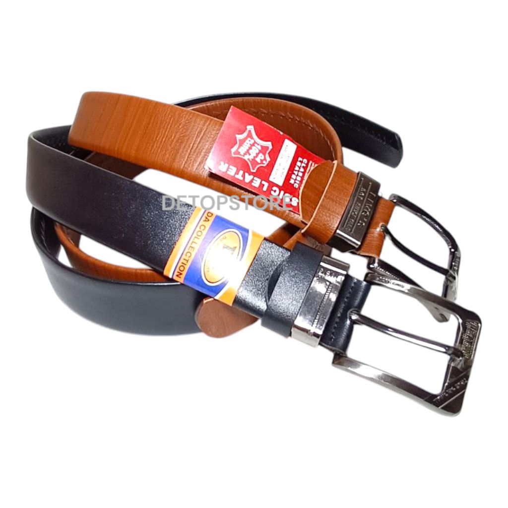 SABUK SIKEP KULIT RESLETING SINTETIS / IKAT PINGGANG PRIA RESLETING/ GESPER KULIT PU