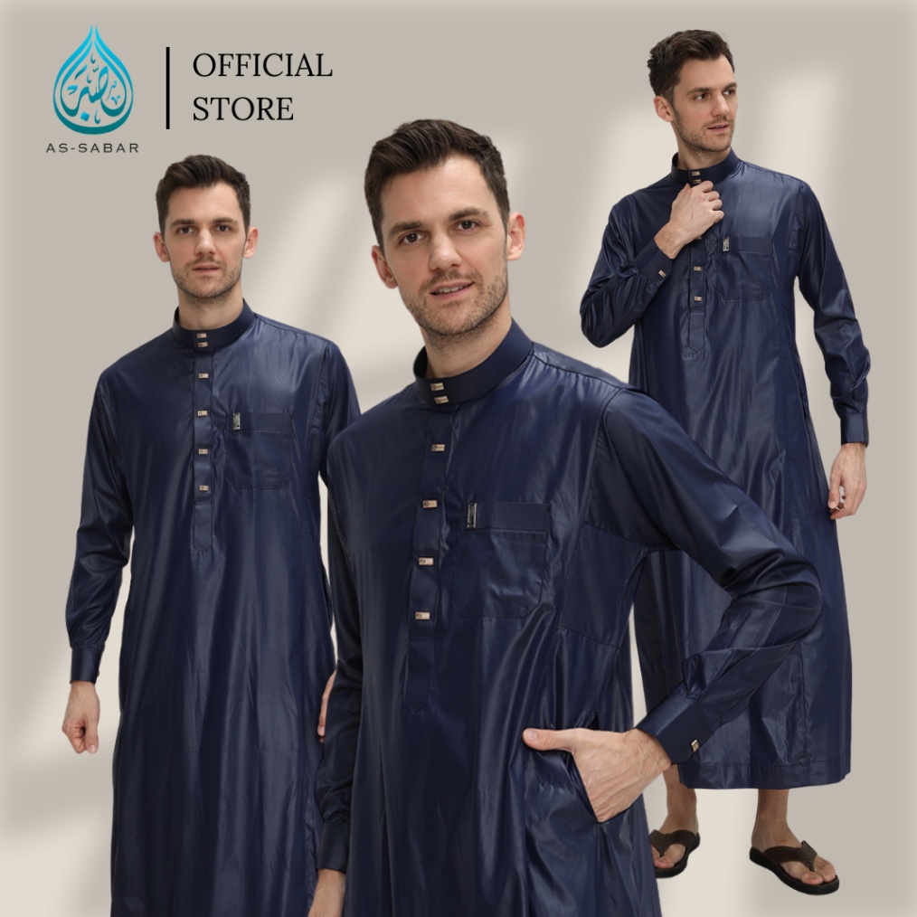 KODE P74I Assabar  Gamis Pria Terbaru baju gamis koko pria Pakaian Islami Laki Laki Jubah Modern Ele