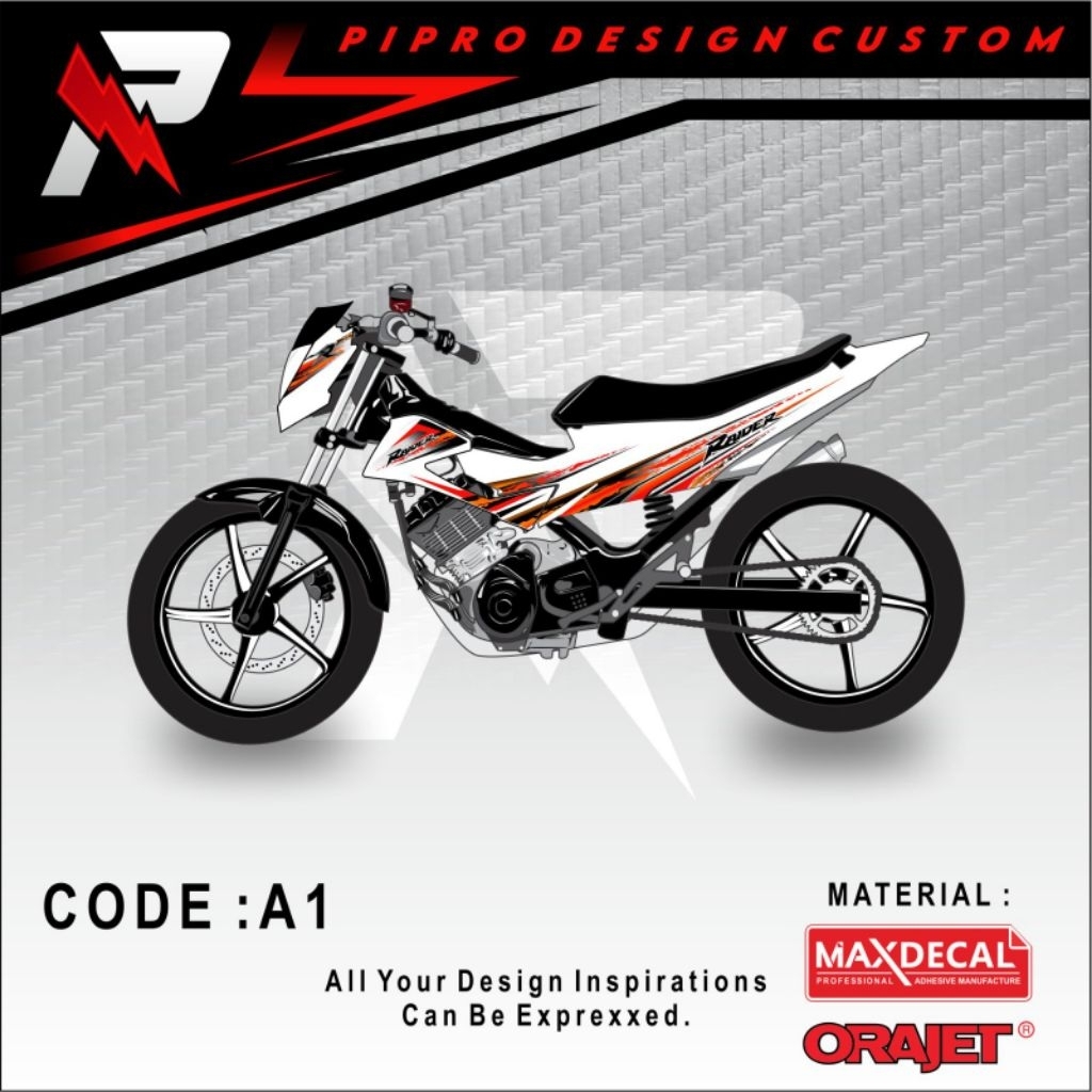 STRIPING SATRIA FU FL FACELIFT TRANSPARAN DAN PUTIH