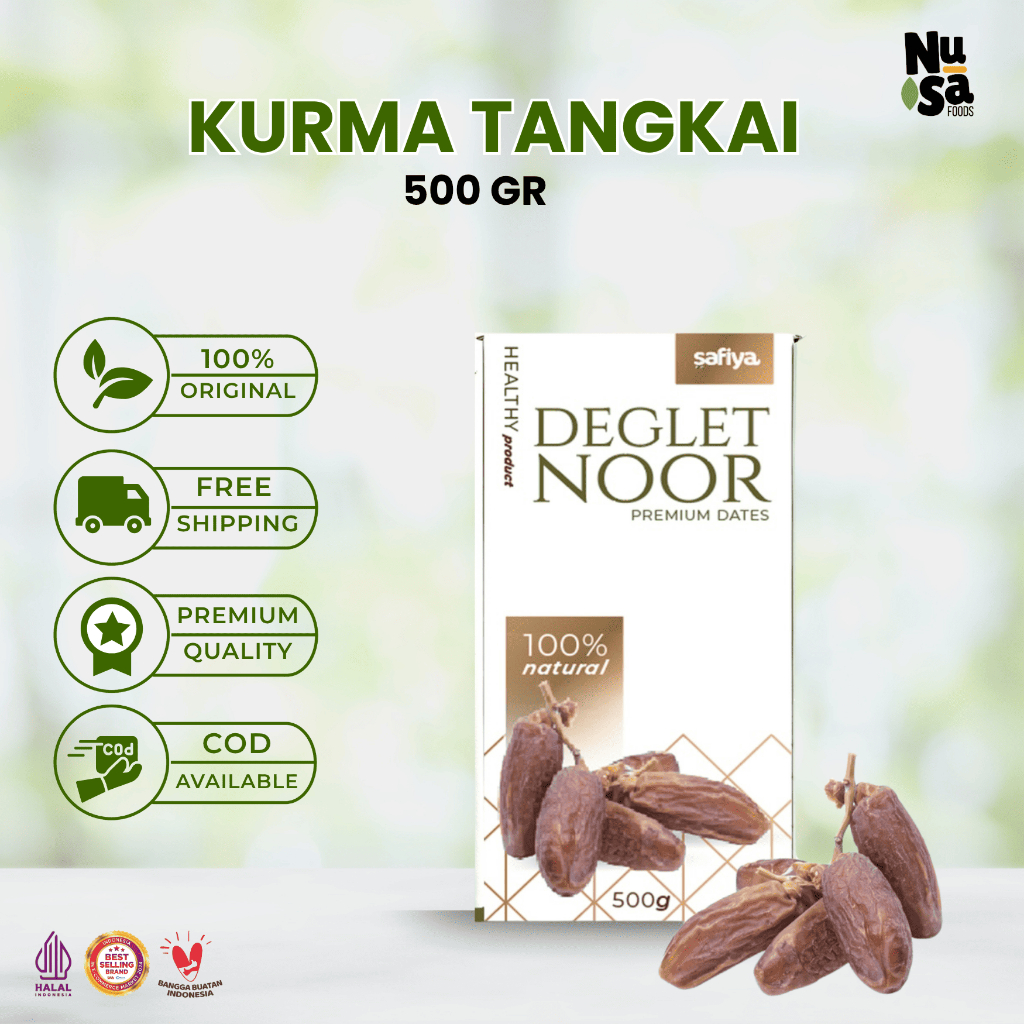 

Kurma Tunisia Tangkai Safiya 500 Gram Deglet Noor Premium Original