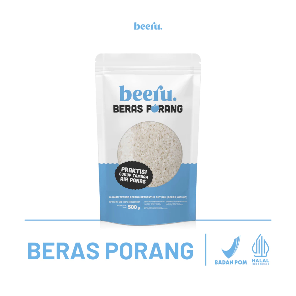 

Beeru Beras Porang Shirataki Konjac Rice Pouch 500 gram