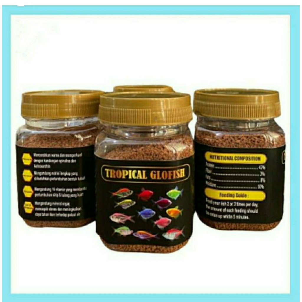 Pakan Ikan Premium Glow Fish Kemasan 100Gr Pelet Ikan Terbaik