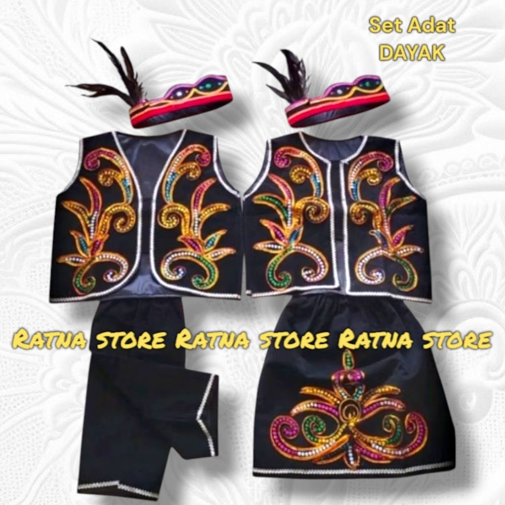 Baju Adat Dayak Kalimantan/Busana adat Dayak/ baju adat Dayak