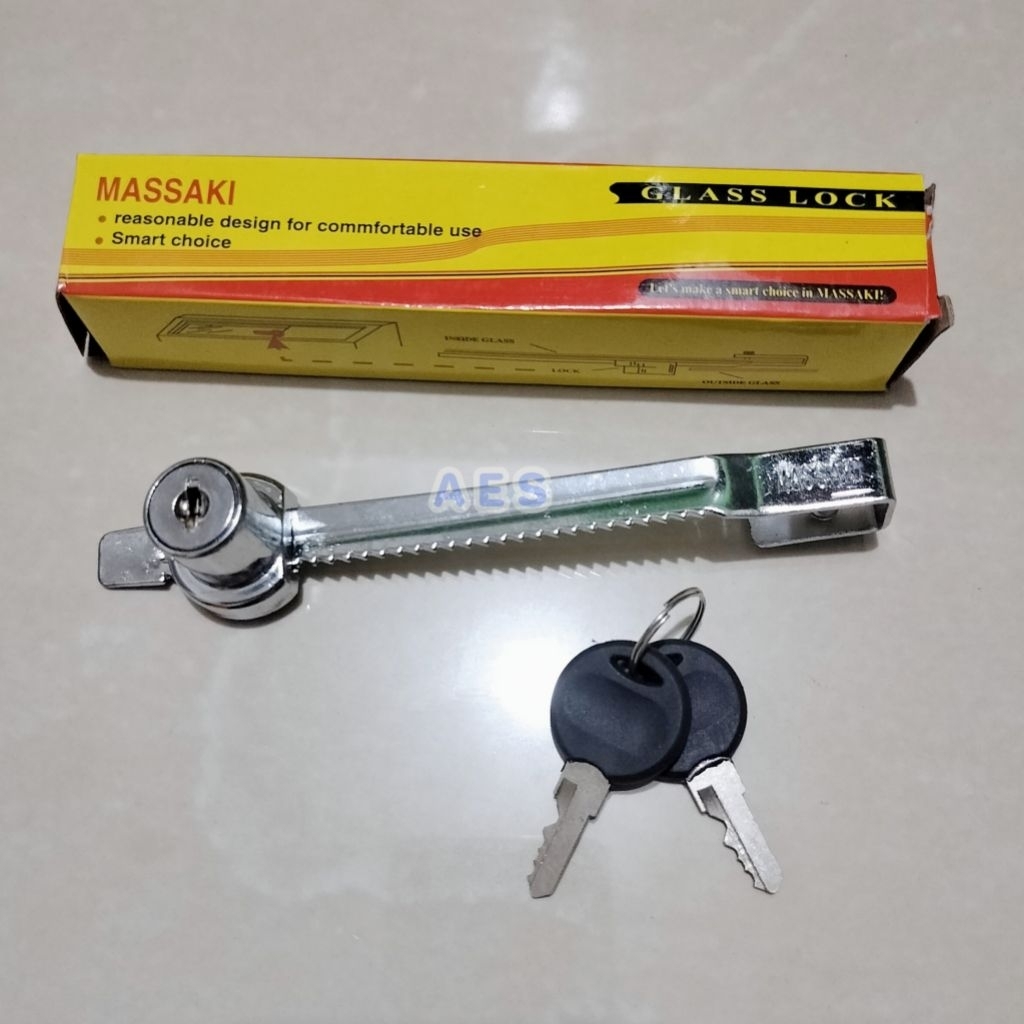 Kunci Kaca Massaki / Kunci Steling / Kunci Pintu Kaca Geser