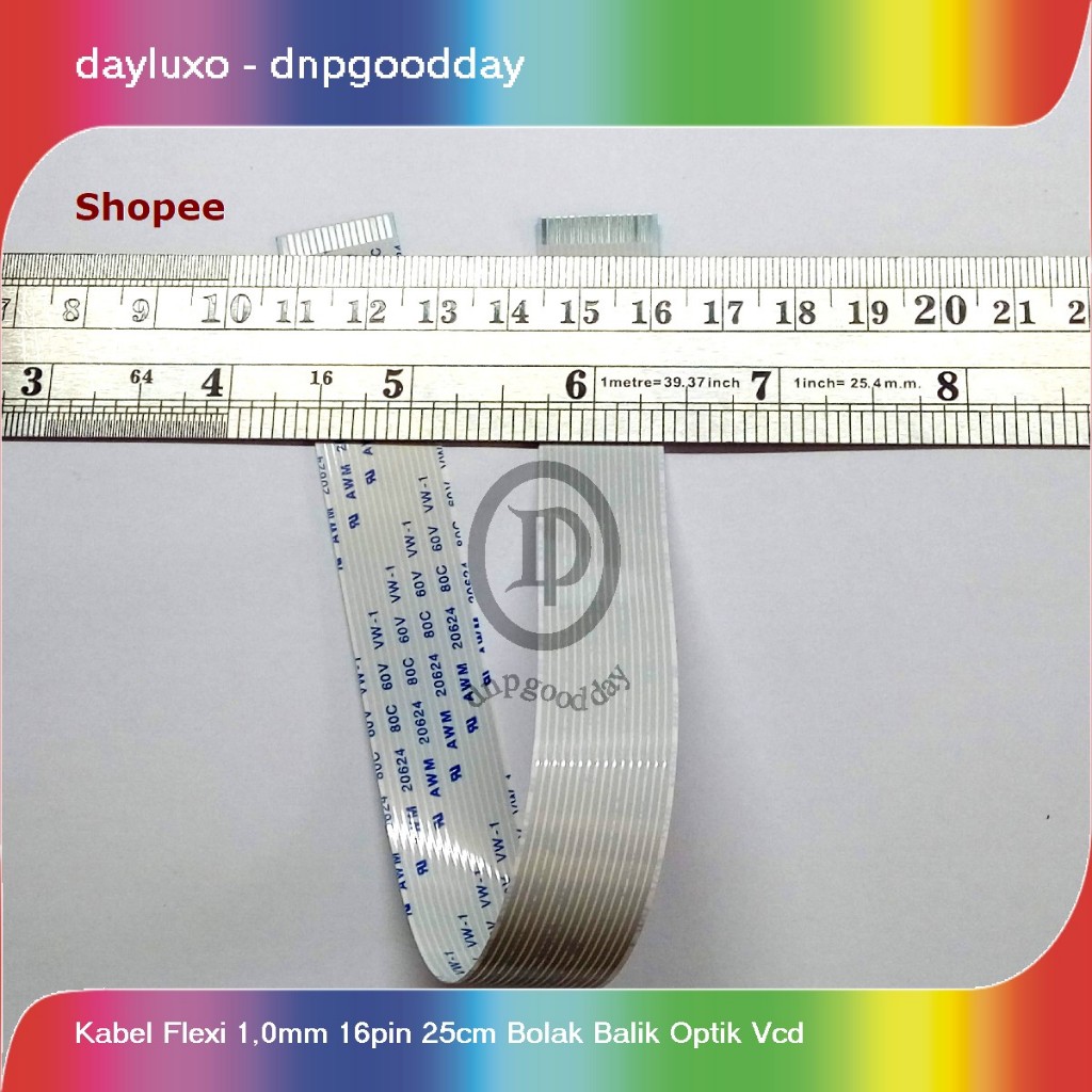 kabel flexi 1,0mm 16pin 25cm bolak balik optik vcd