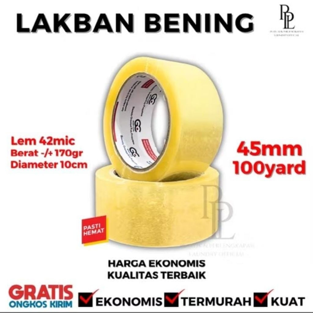 

Lakban Bening - Lakban Cokelat 45 mm x 100 Yard
