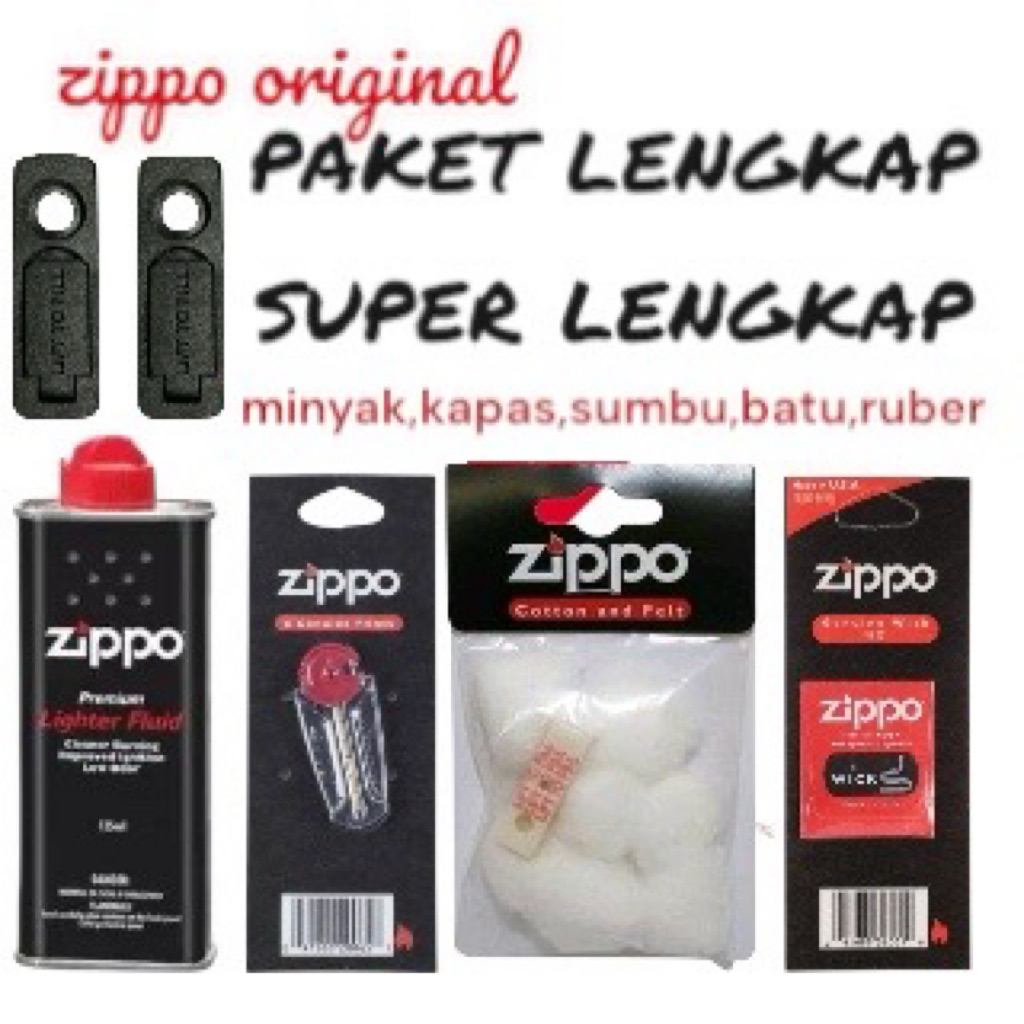 Minyak Zippo Original 125ml Kapas Zippo Sumbu Zippo Batu Zippo Harga Grosir
