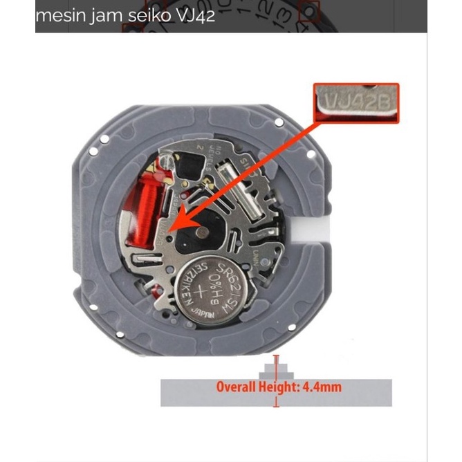 Mesin Jam Tangan VJ42B VJ 42 B Tanggal Original KODE H6G6