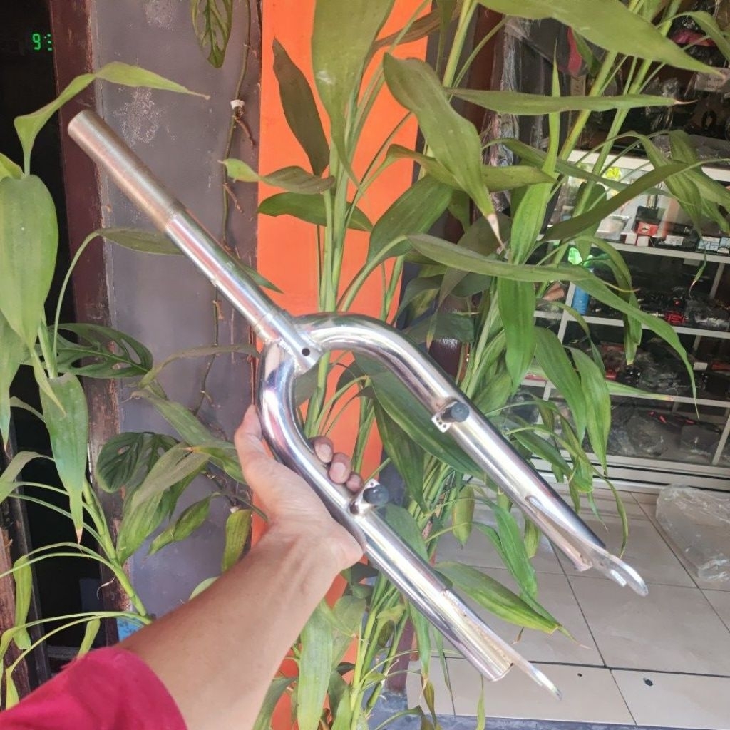 fork sepeda bmx 20 chrome