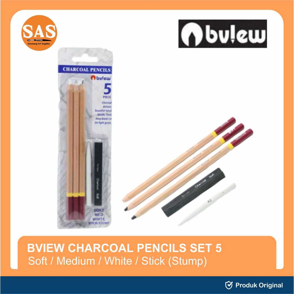

BVIEW - Charcoal Pencils Set 5 - Pensil Arang - SAS