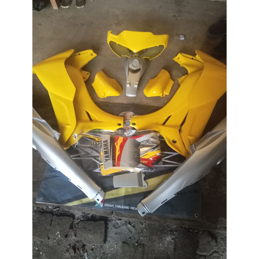 cover body fullset halus yamaha jupiter z new burhan kuning silver