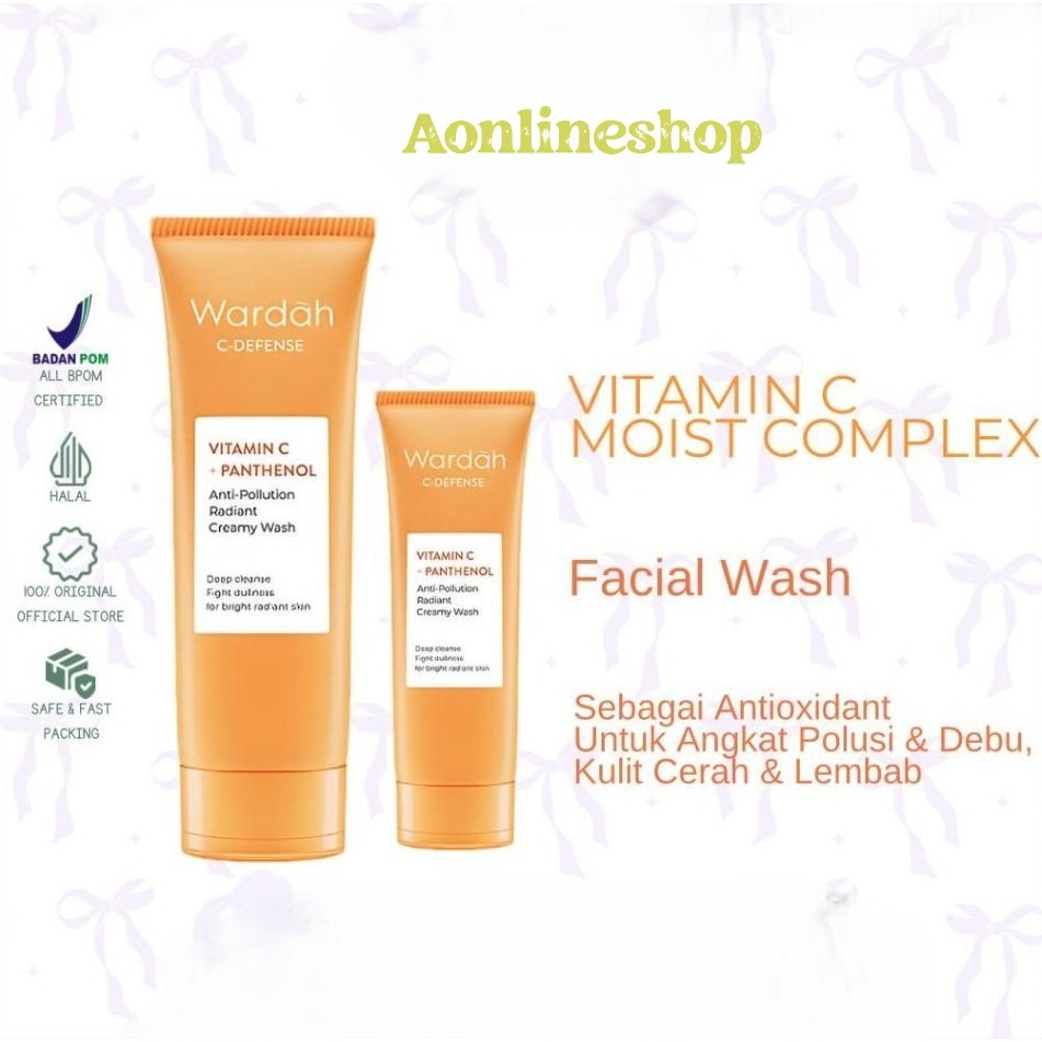 AS Wardah Sabun Cuci Muka Wardah Energizing Creamy Wash Vit C Vitamin C Defense 100 ML