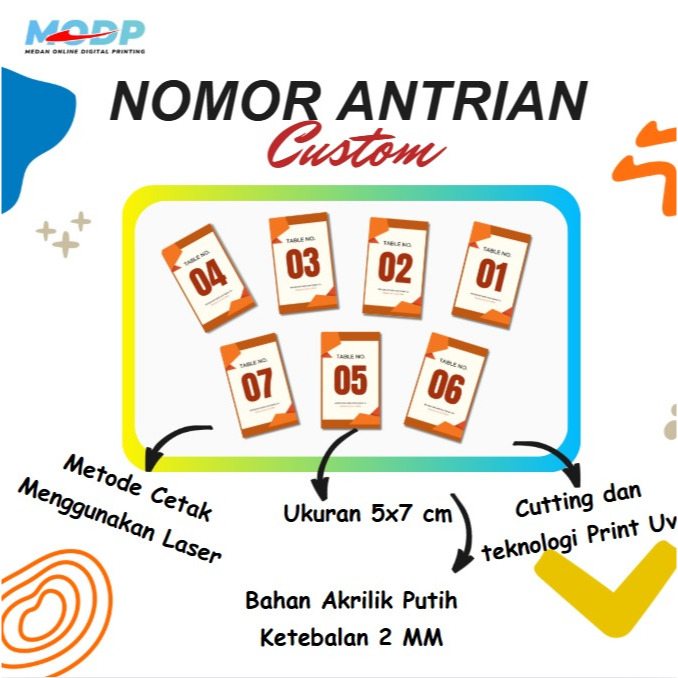 

Nomor Antrian Akrilik Custom - Akrilik Cetak Uv Print