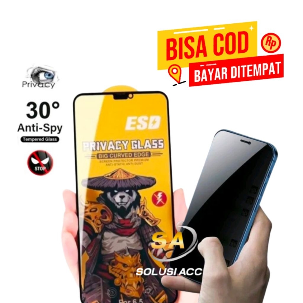 Tempered glass hp iPhone 13 | iPhone 13 pro | iPhone 13 pro max spy panda ESD Kaca glossy