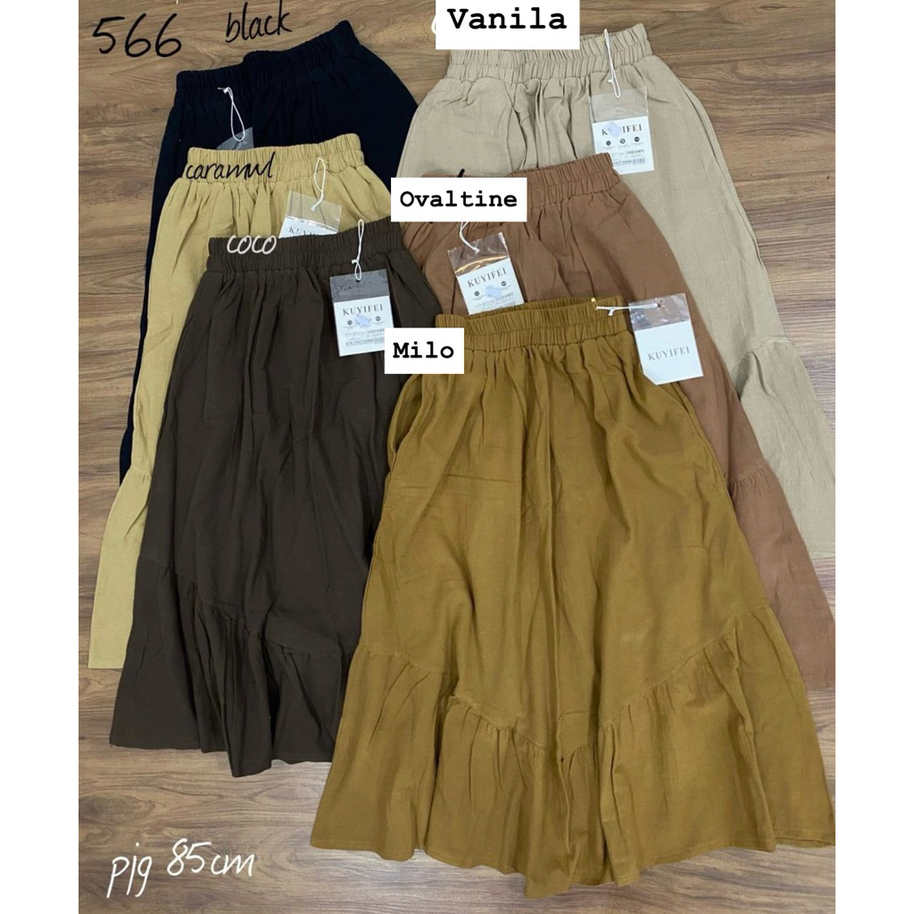 Kuyifei 566//rok linen Kuyifei//rok import kuyifei//pakaianwanitasby