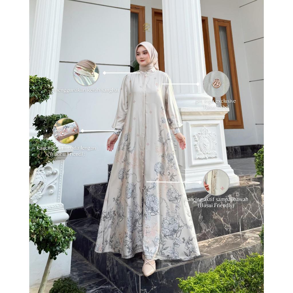 TERMURAH Faraz Label - NATALIA DRESS Pakaian Muslim Wanita Dress Armany Silk Gamis Motif Printing