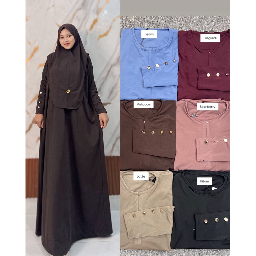 ABAYA GAMIS SET HIJAB INARA JERSEY PREMIUM// gamis set inara // gamis set hijab jersey