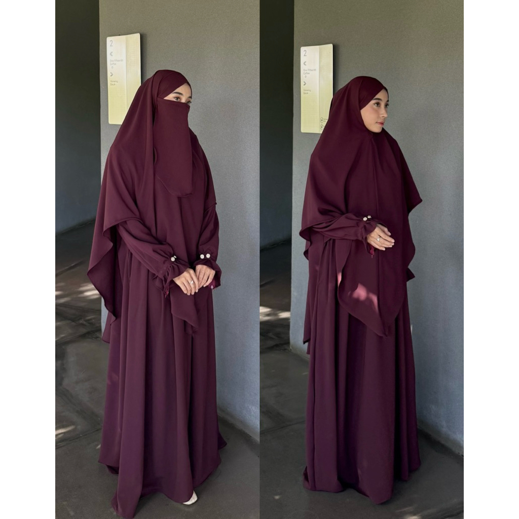 Hafshah Dress Set Khimar Bandana Cadar By Alveera