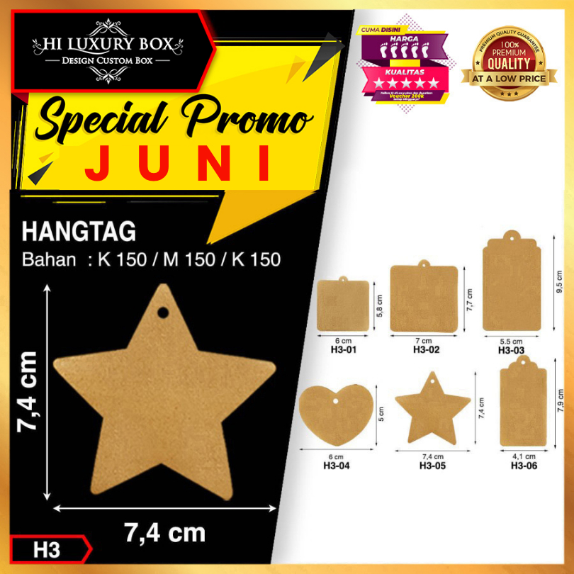 

Hang Tag | Label Baju | Hangtag Baju | Hangtag Polos | Kraft | Murah | H3