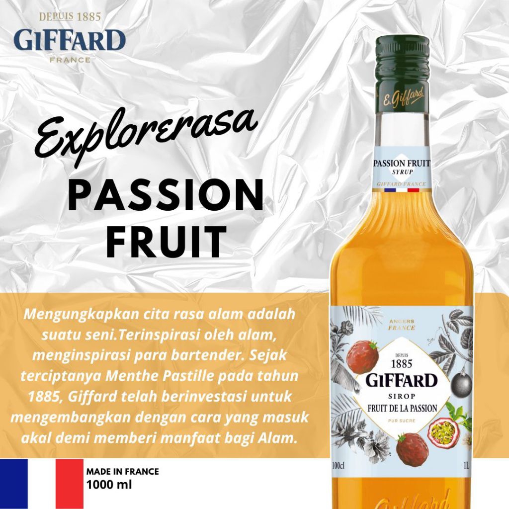 

Giffard syrup rasa Passion fruit 1liter